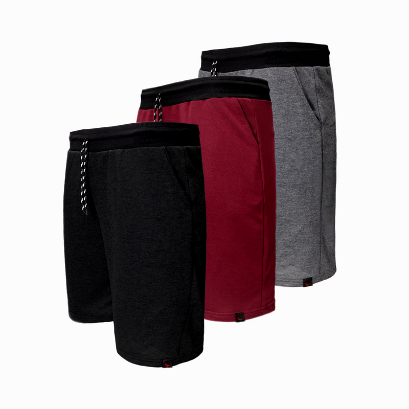 Kit 3 Bermudas Masculinas de Moletom