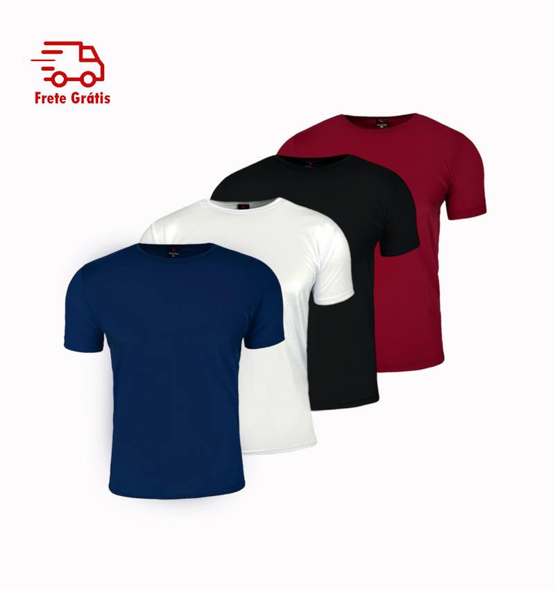 Kit 4 Camisetas Básicas