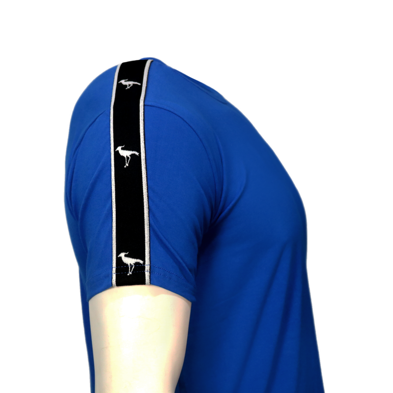 Camiseta malha peruana (100% algodão) azul