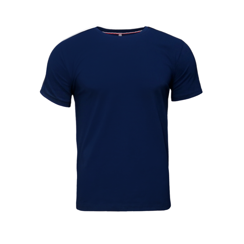 Camiseta malha peruana (100% algodão) azul marinho