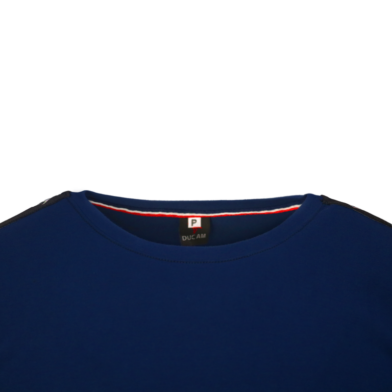 Camiseta malha peruana (100% algodão) azul marinho