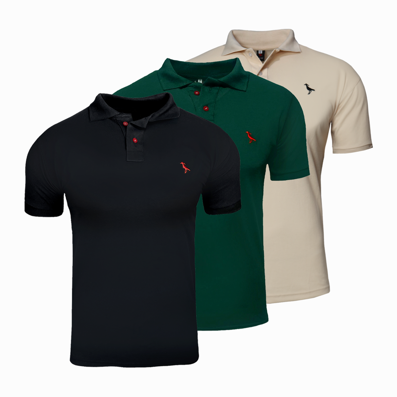 Kit 3 Camisas Polos Premium